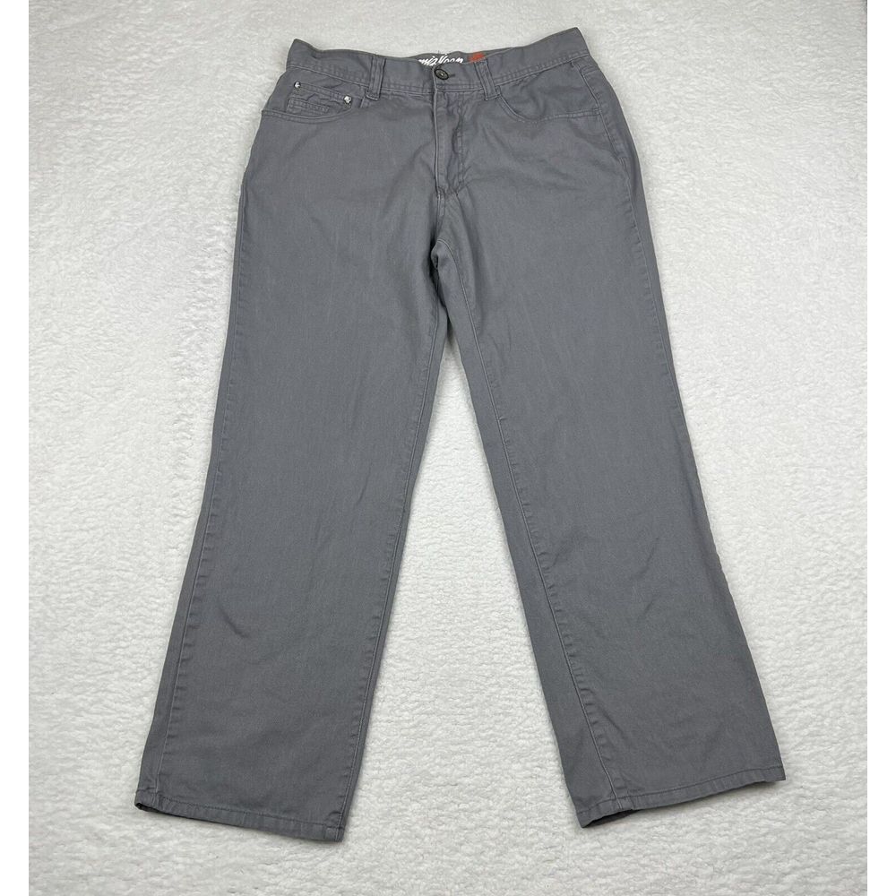 Miskeen Jeans Mens 36x32 Gray Stone Wash Straight Leg‎ Embroidered Pocket Denim